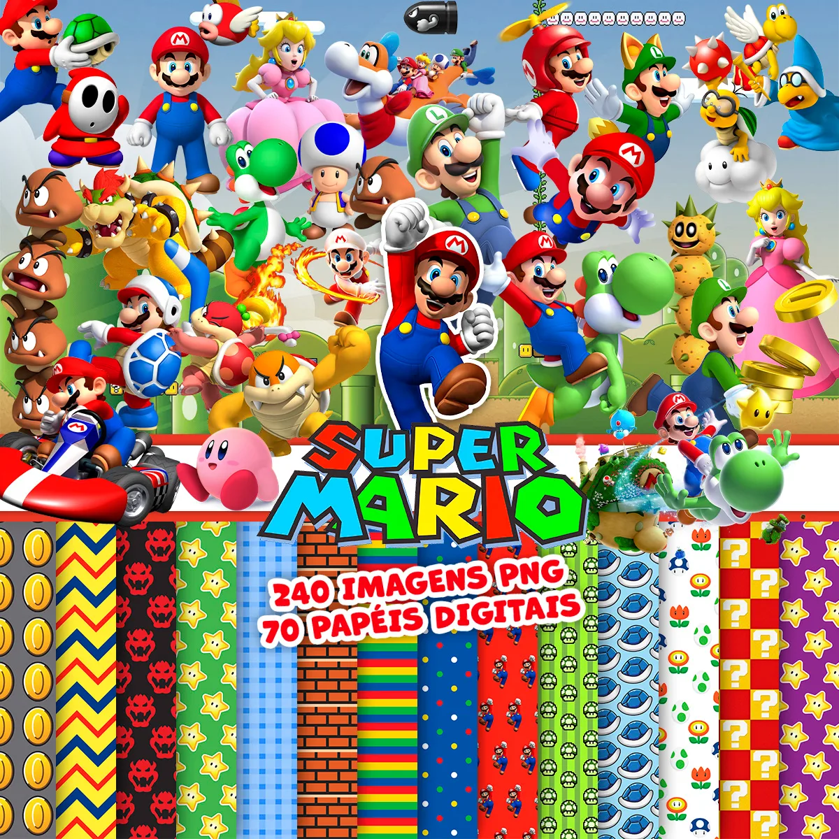 Kit Digital Super Mario Png Imagens Ilustrações P/ Imprimir