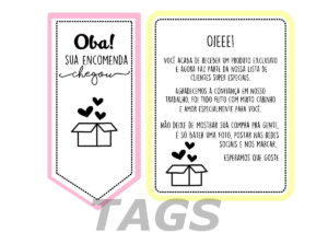 kit digital tags encomendas embalagens