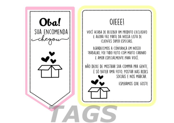 Kit Digital Tags Encomendas/Embalagens
