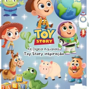 Kit Digital Toy Story Aquarela para Festas PNG
