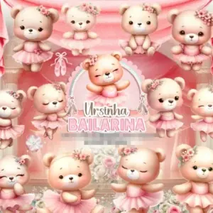 Kit Digital Ursinha Bailarina Png Para Personalizacao