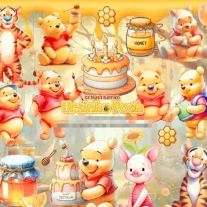 Kit Digital Ursinho Pooh 3d Png Para Sublimacao