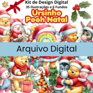 Kit Digital Ursinho Pooh Natal Png Scrapbooking E Lembrancinhas 2