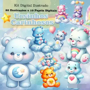Kit Digital Ursinhos Carinhosos PNG para Sublimacao 20 Kit Digital Ursinhos Carinhosos PNG para Sublimacao