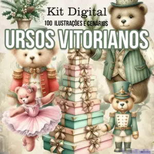 Kit Digital Ursinhos Vitorianos PNG para Sublimacao