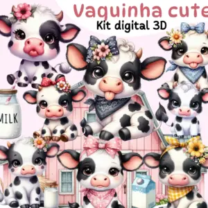 Kit Digital Vaquinha Png Para Scrapbooking E Sublimacao 2