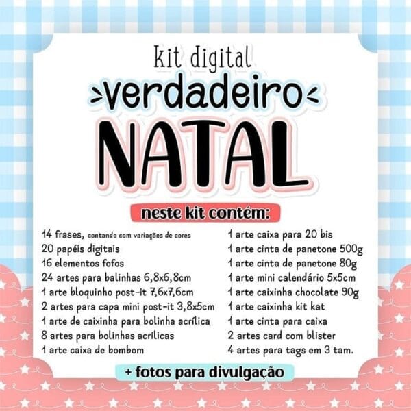Kit Digital Verdadeiro Natal +100 Elementos Ilustrações Png