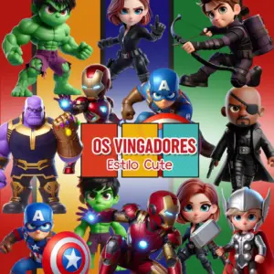 Kit Digital Vingadores Cute Ilustrações PNG 9 Kit Digital Vingadores Cute Ilustrações PNG