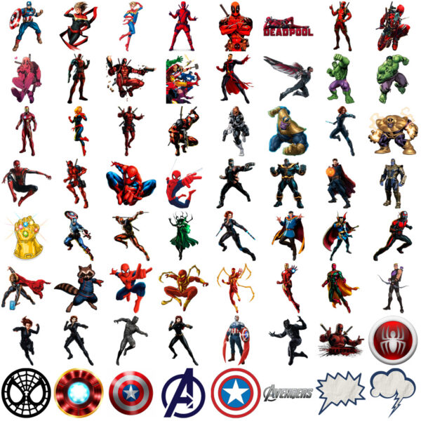 Kit Digital Vingadores Png Ilustrações Super Heróis Marvel