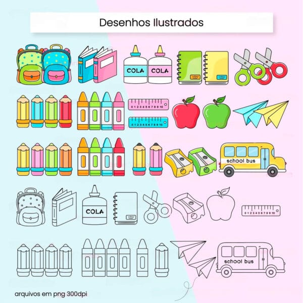 Kit Digital Volta às Aulas +200 Arquivos Para Personalizados
