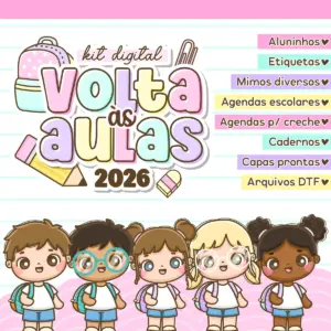 Kit Digital Volta As Aulas 2026 Para Papelaria Personalizada 10