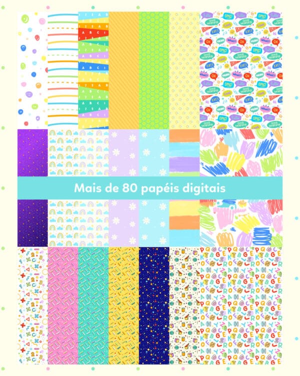 Kit Digital Volta Às Aulas Agendas Ilustrações Cards Balinha