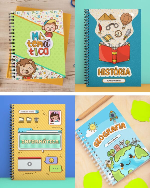 Kit Digital Volta Às Aulas Agendas Ilustrações Cards Balinha