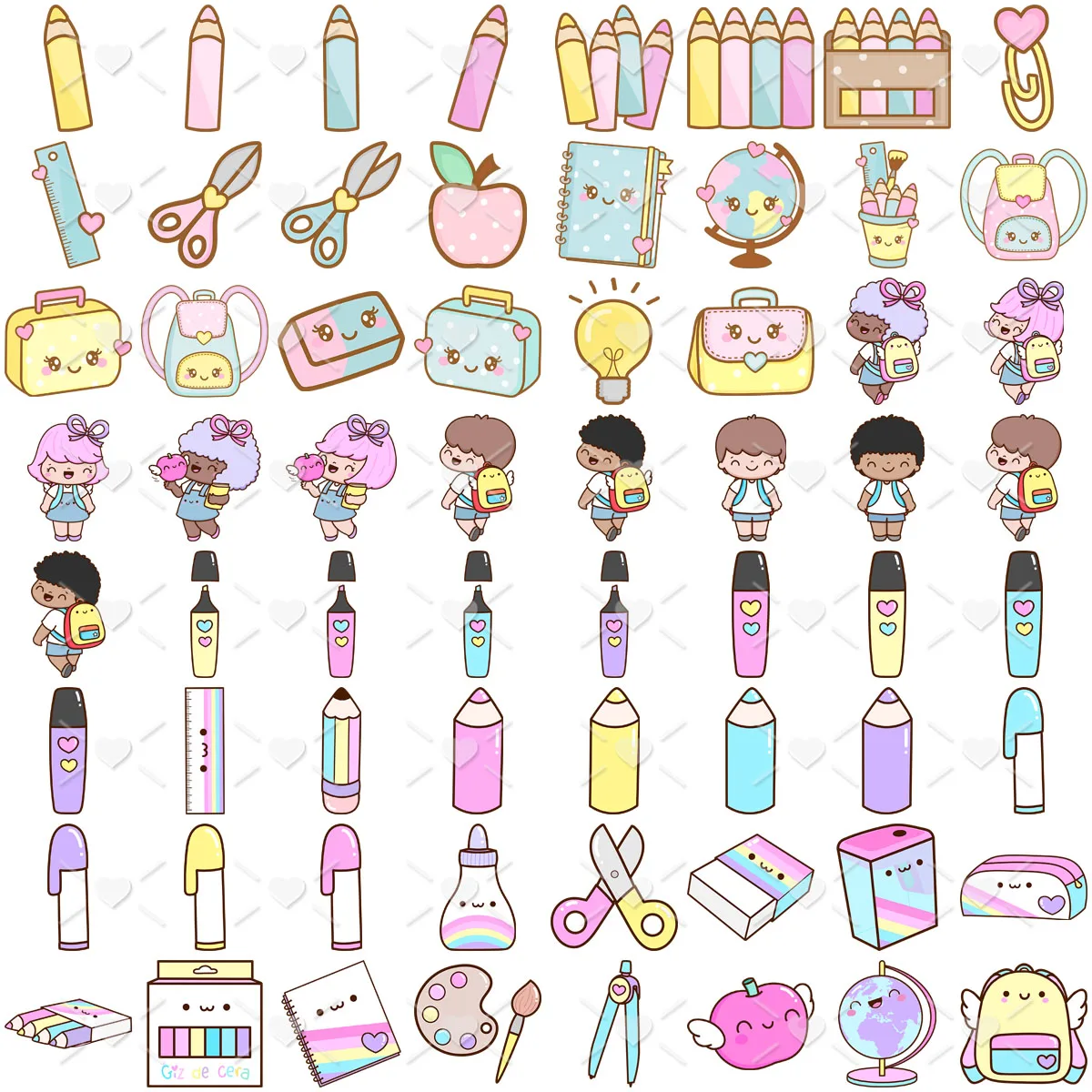 Kit Digital Volta As Aulas Escolar Clipartes Png + Brinde 4 Kit Digital Volta As Aulas Escolar Clipartes Png + Brinde