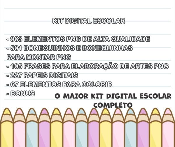 Kit Digital Volta As Aulas Escolar Clipartes Png + Brinde