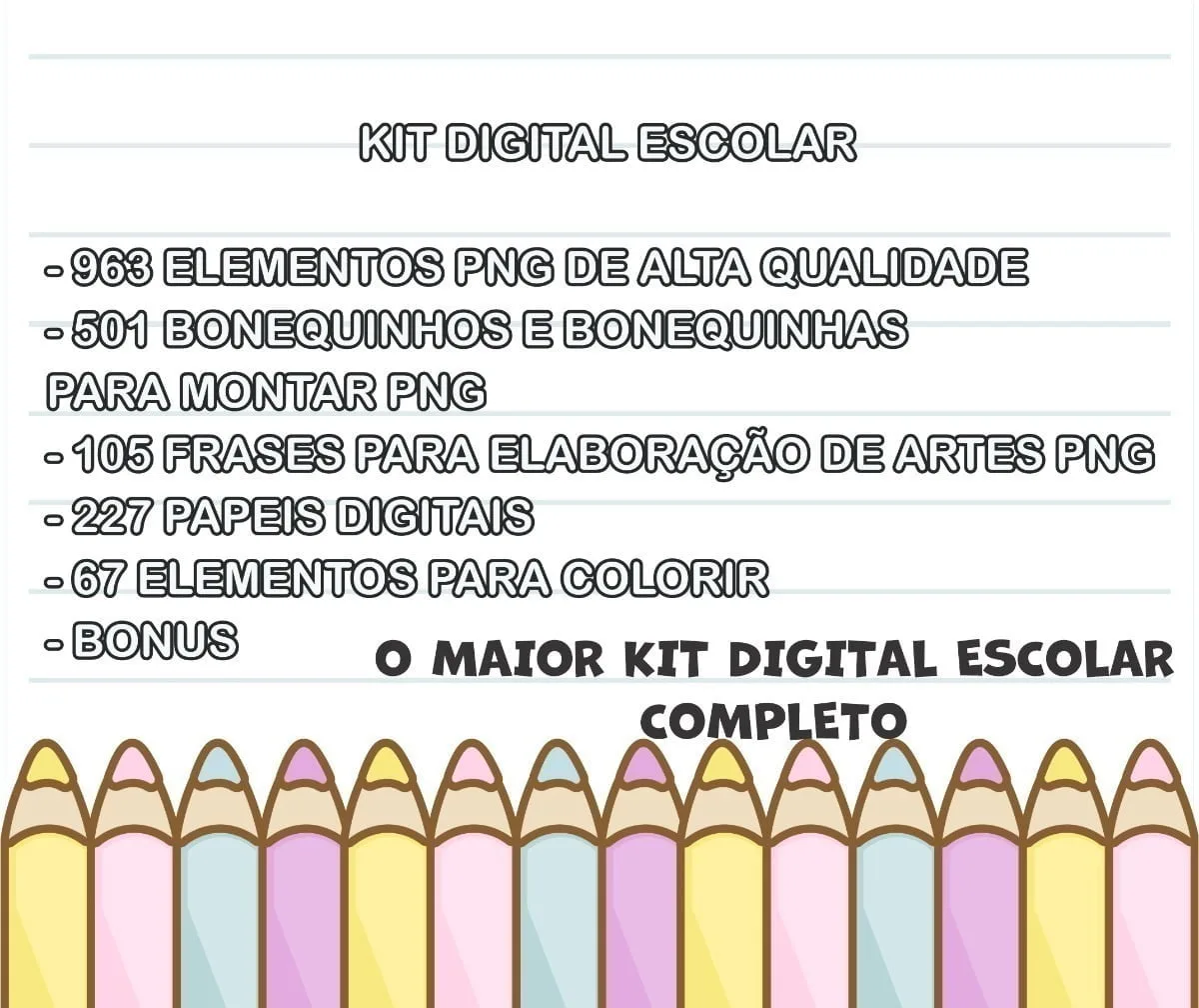 Kit Digital Volta As Aulas Escolar Clipartes Png + Brinde 2 Kit Digital Volta As Aulas Escolar Clipartes Png + Brinde