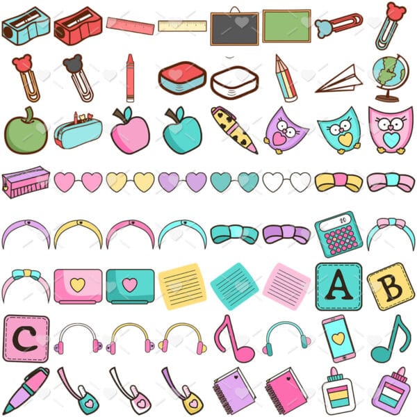 Kit Digital Volta As Aulas Escolar Clipartes Png + Brinde