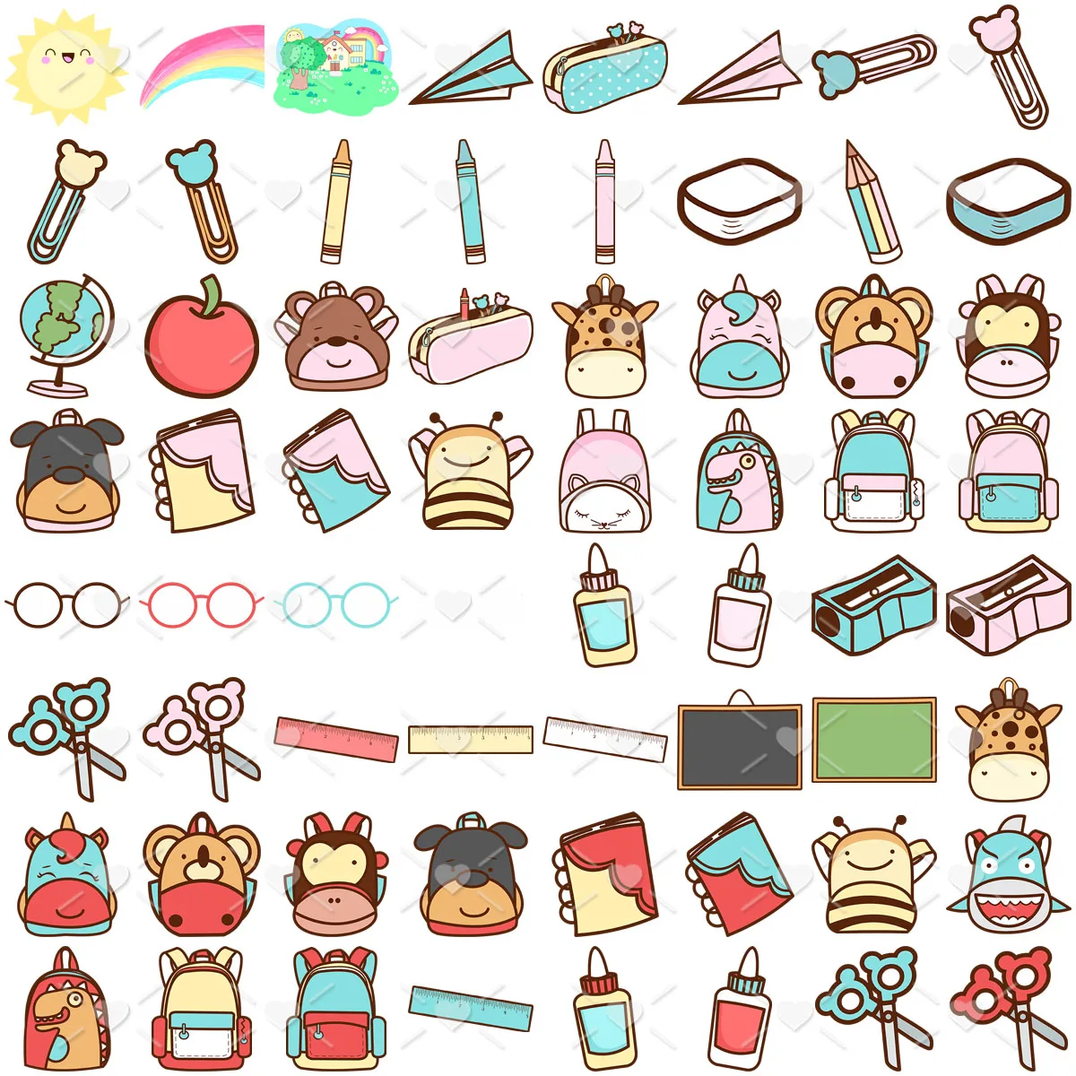 Kit Digital Volta As Aulas Escolar Clipartes Png + Brinde 6 Kit Digital Volta As Aulas Escolar Clipartes Png + Brinde