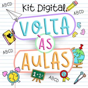Kit Digital Volta Às Aulas Ilustrações Frases Mimos Tags