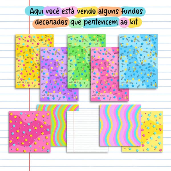 Kit Digital Volta Às Aulas Ilustrações Frases Mimos Tags