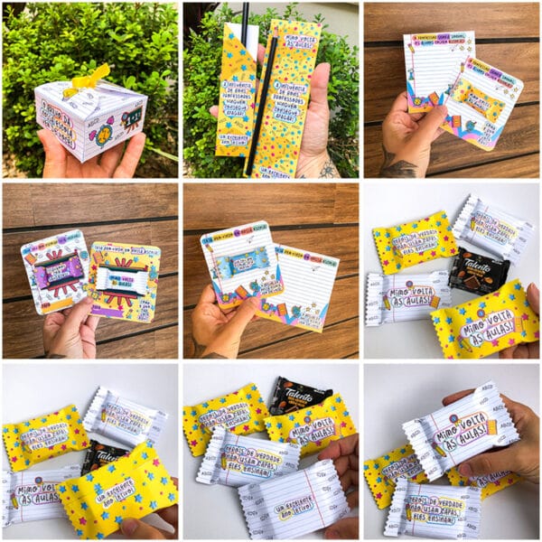 Kit Digital Volta Às Aulas Ilustrações Frases Mimos Tags