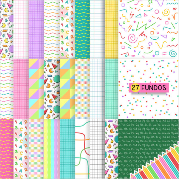 Kit Digital Volta Às Aulas Menino Menina Ilustrações Fofas