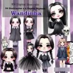 Kit Digital Wandinha Addams PNG para Personalizar 46 Kit Digital Wandinha Addams PNG para Personalizar