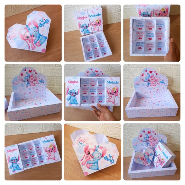 Kit DIY Caixinhas Mimos Dia dos Namorados Stitch PDF