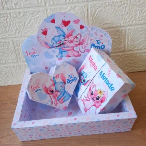 Kit DIY Caixinhas Mimos Dia dos Namorados Stitch PDF