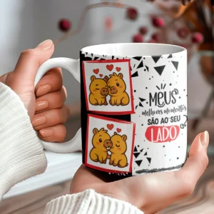 Kit Editável Capivara para Canecas - Dia dos Namorados
