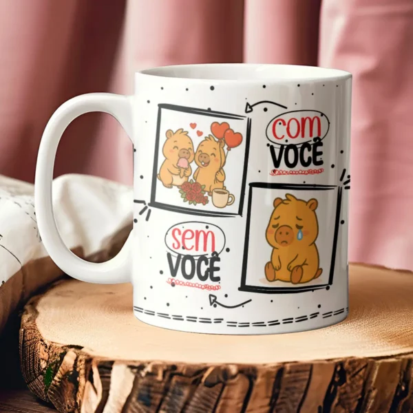 Kit Editável Capivara para Canecas - Dia dos Namorados