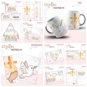 Kit Encadernação Baby Cristão Menina