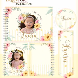 Kit Encadernação Baby Foto Menina - Arquivo Digital