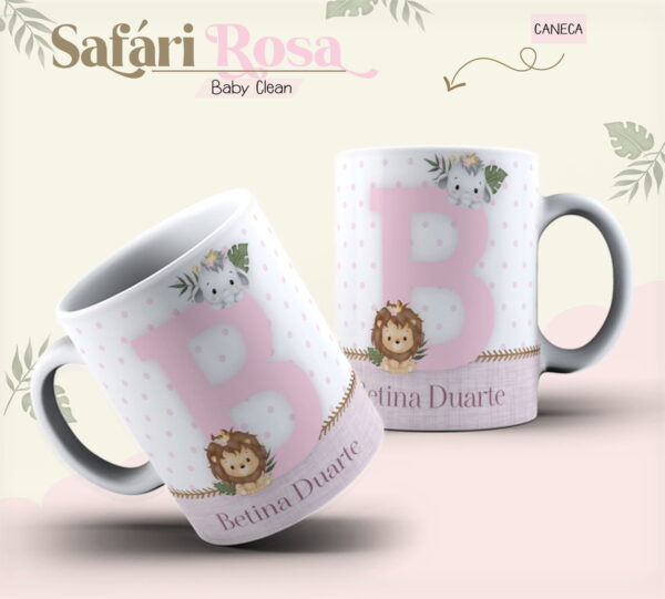 Kit Encadernação Baby Safari Rosa Inicial