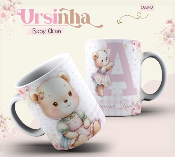 Kit Encadernação Baby Ursinha Rosa Inicial