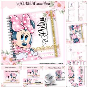 Kit Encadernação Infantil Minnie Rosa