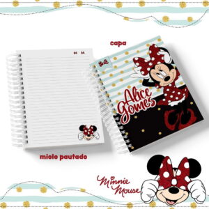 kit encadernacao minie vermelha arquivo digital capa para agenda
