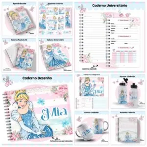 Kit Escolar Cinderela 7 Kit Escolar Cinderela
