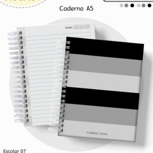Kit Escolar Neutro Cinza Preto - Arquivo Digital