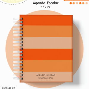Kit Escolar Neutro Laranja - Arquivo Digital 6 Kit Escolar Neutro Laranja - Arquivo Digital