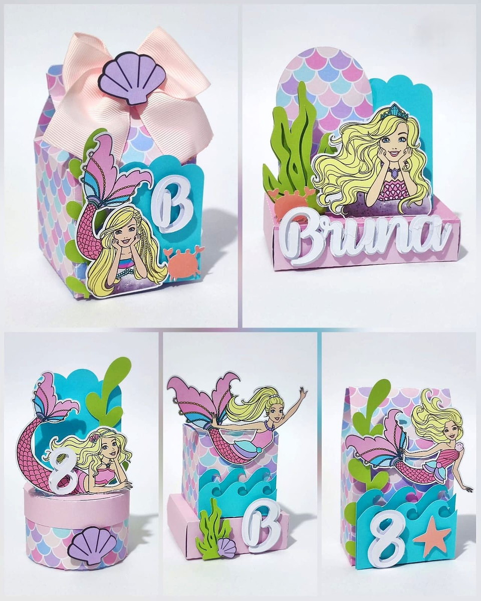 Kit Festa Barbie Sereia para Imprimir - Studio e pdf 1 Kit Festa Barbie Sereia para Imprimir - Studio e pdf