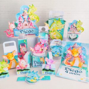 Kit Festa Dragão Aquarela