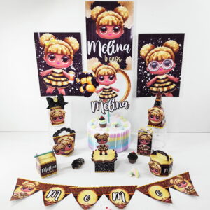 Kit Festa Lol Quenn Bee - Arquivo Digital 8 Kit Festa Lol Quenn Bee - Arquivo Digital