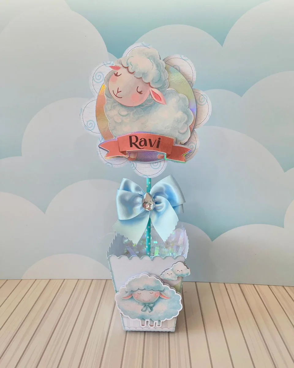 Kit Festa Ovelhinha Azul Luxo - Studio e pdf 3 Kit Festa Ovelhinha Azul Luxo - Studio e pdf