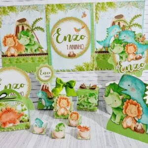Kit Festa Só um bolinho Dinossauro Cute 36 Kit Festa Só um bolinho Dinossauro Cute