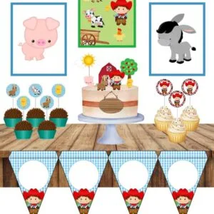 Kit Festa Só Um Bolinho Fazendinha Menino 8 Kit Festa Só Um Bolinho Fazendinha Menino