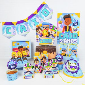 Kit Festa Só um bolinho PKXD Menino - Arquivo Digital 12 Kit Festa Só um bolinho PKXD Menino - Arquivo Digital