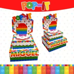 Kit Festa Só um bolinho Pop It Colorido