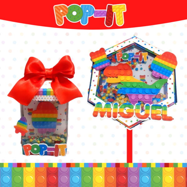 Kit Festa Só um bolinho Pop It Colorido
