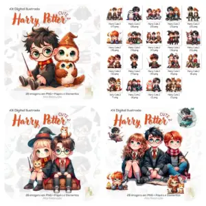 Kit Harry Potter PNG para sublimação e papelaria 10 Kit Harry Potter PNG para sublimação e papelaria